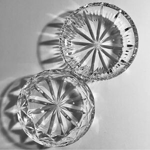 2 Damaged WATERFORD COASTERS / Fine IRISH CRYSTAL / Small Chips / 3.5 Inches